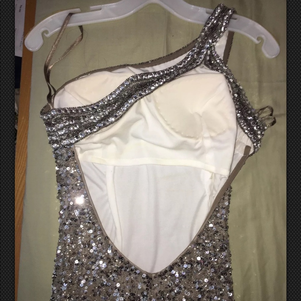 Prom Girl dress long silver sequins evening gown - Picture 5 of 5